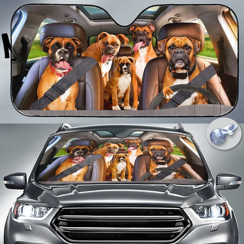 

Boxer Car Sunshade, Dog Windshield Sunshade, Auto Sunshade For Car, Boxer Car Decoration, Husband Gifts, Car Sun Protector