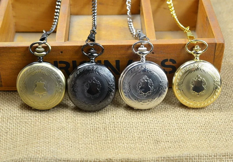 Luxury Mechanical Gold Carving Pocket Watch for Men Women Steampunk Flower Engraved Case Roman Numeral Fob Chain Pendant Clock