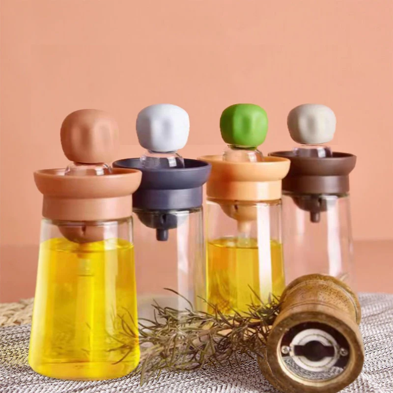 

Portable Oil Sauce Spice Bottle Oil Dispenser With Silicone Brush For Cooking Baking BBQ Seasoning Kitchen Food Grade Oil Can