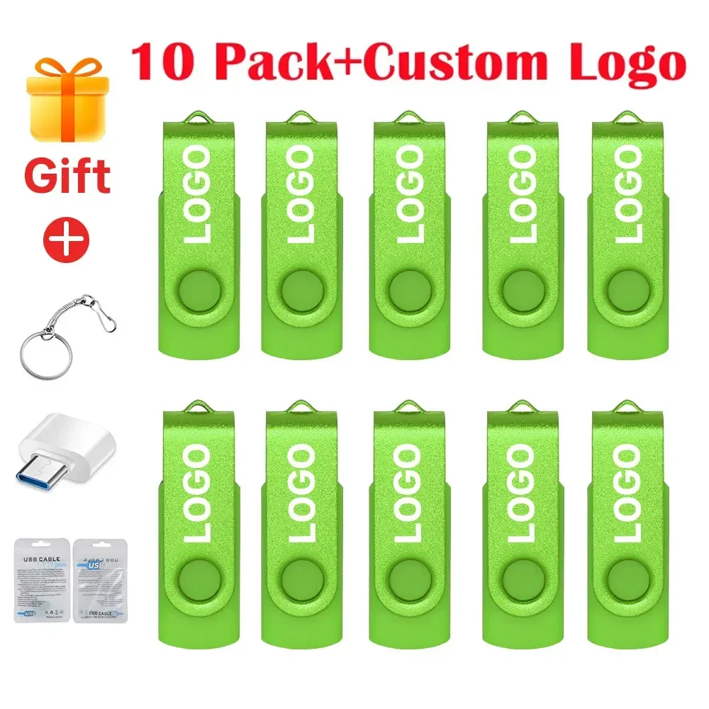 

10pcs/lot Rotable USB Flash Drive 2.0 Pen Drives 64GB 32GB 16GB 8GB 4GB Pendrive Usb Memory Stick Free Logo for Photography Gift