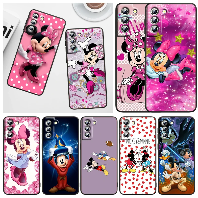 

Disney Mickey Mouse For Samsung Galaxy S22 S21 S20 FE Ultra Pro Lite S10 5G S10E S9 Edge Plus Black Soft Phone Case Funda Capa