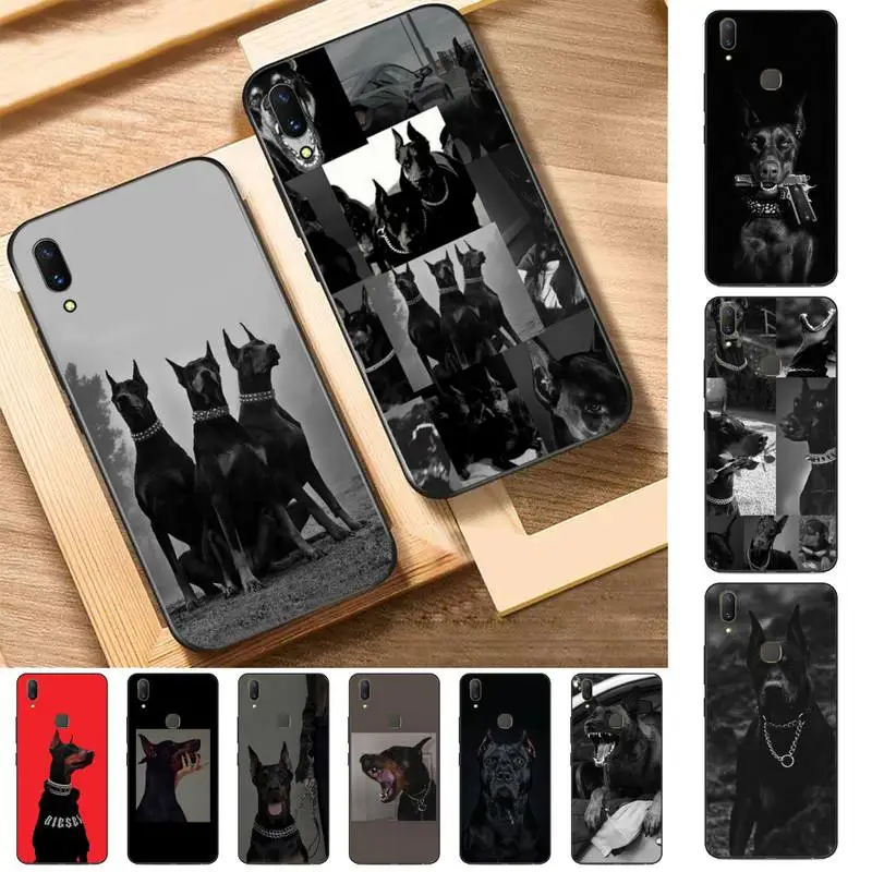 

Animal Dachshund Doberman dog Phone Case for Vivo Y91C Y11 17 19 17 67 81 Oppo A9 2020 Realme c3