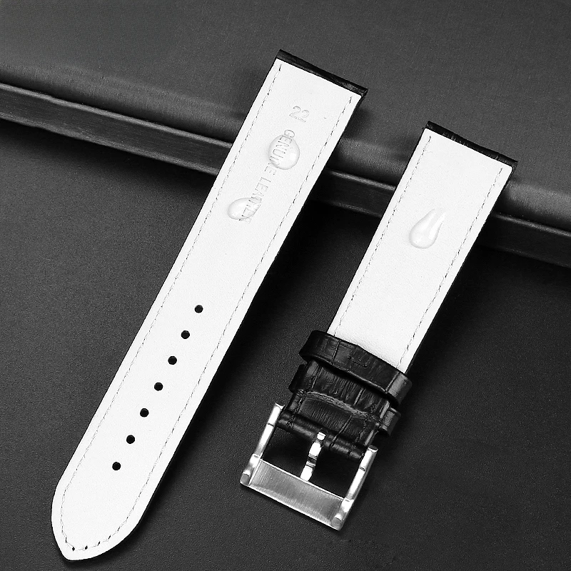 Фото Ремешок из воловьей кожи 20 мм 22 мм для Hamilton Jazzmaster H70605731 H70405710 H32705521, ремешок для часов из натуральной кожи, мужской черный, коричневый браслет №4