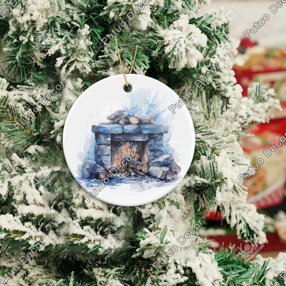 Декор Putuo 1 шт. Санта Клаус сани керамический подвесной знак фарфоровое настенное