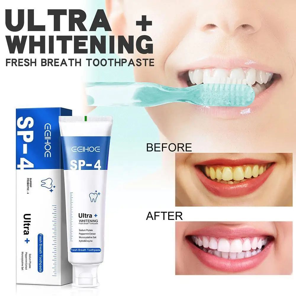 

Probiotic Toothpaste SP-4 Brightening Whitening Toothpaste Cleaning Mouth Breath Oral Fresh Gums Care Protect Health Teeth D1G3
