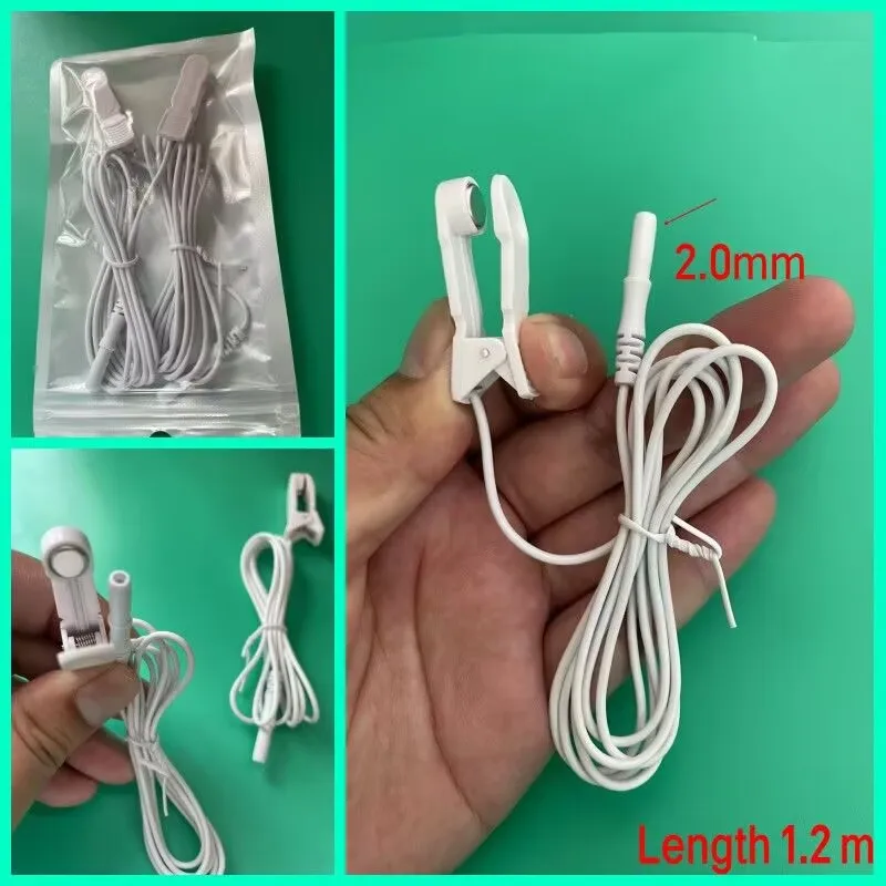 Фото 10 шт. (5 пар) кабелей-проводников для электродов HEALY EAR CLIP, соединительные кабели, провода, шнуры, браслеты, клейкие электроды, аксессуары №2