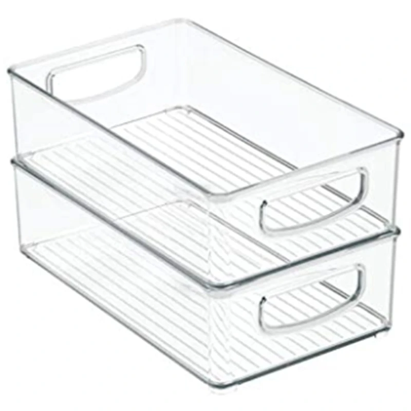 

Plastic Kitchen Pantry, Cabinet, Refrigerator Food Storage Organizer Bin Basket With Handles-Organizer For Fruit