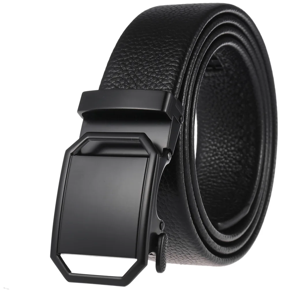 

Male Leather Girdle Waistband Men Fashion Men's Leather Ratchet Dress Belt with Automatic Buckle Width:3.5cm Length:110-125cm