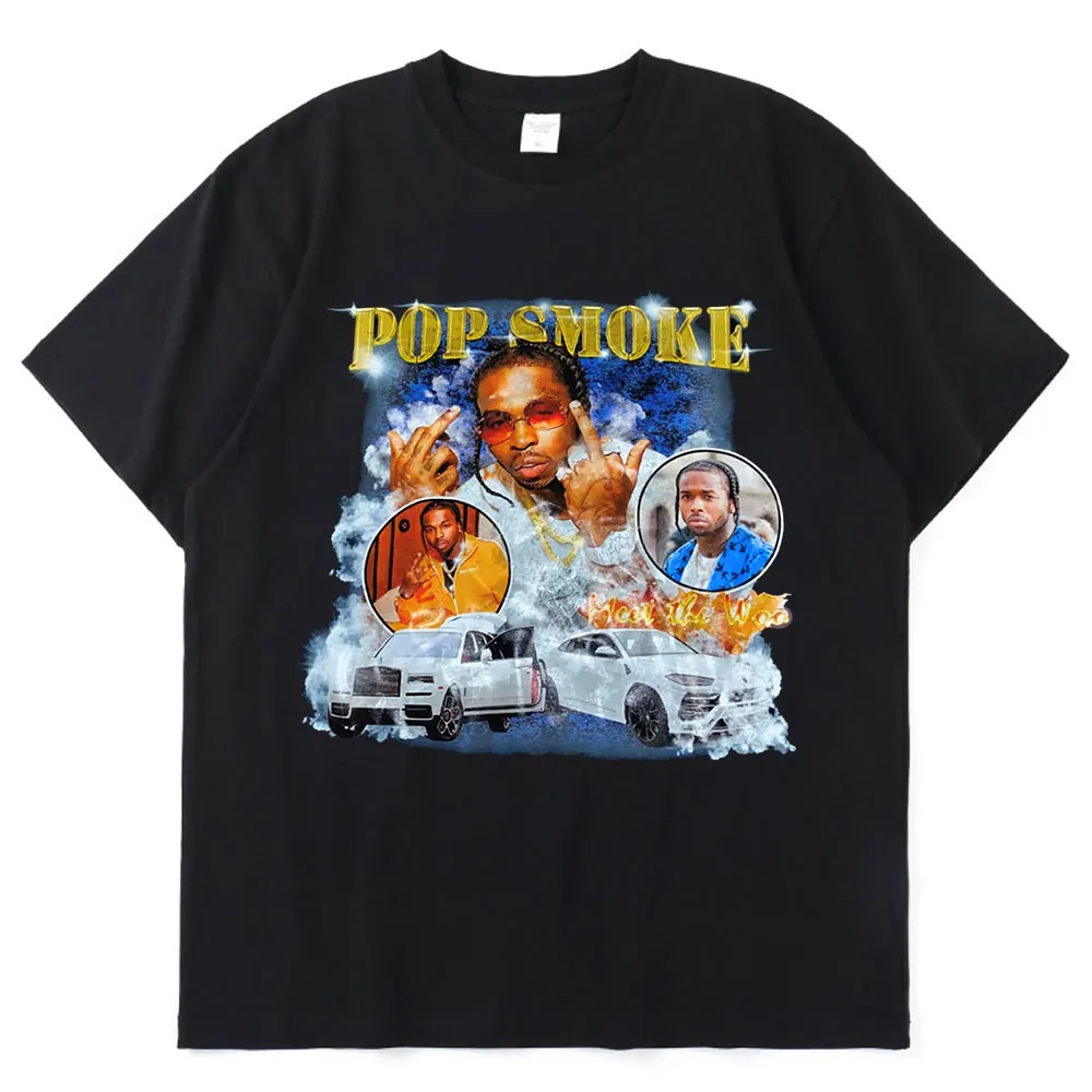 Smoke Hip Hop T Shirt Men Streetwear Male T-Shirt Rapper The Woo King Casual Tops Cotton Tee Shirt Oversized T-shirt Men Clothes