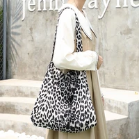 canvas tote bag 2022 women shoulder bag girl shopper spring and summer fashion casual large capacity retro leopard print handbag