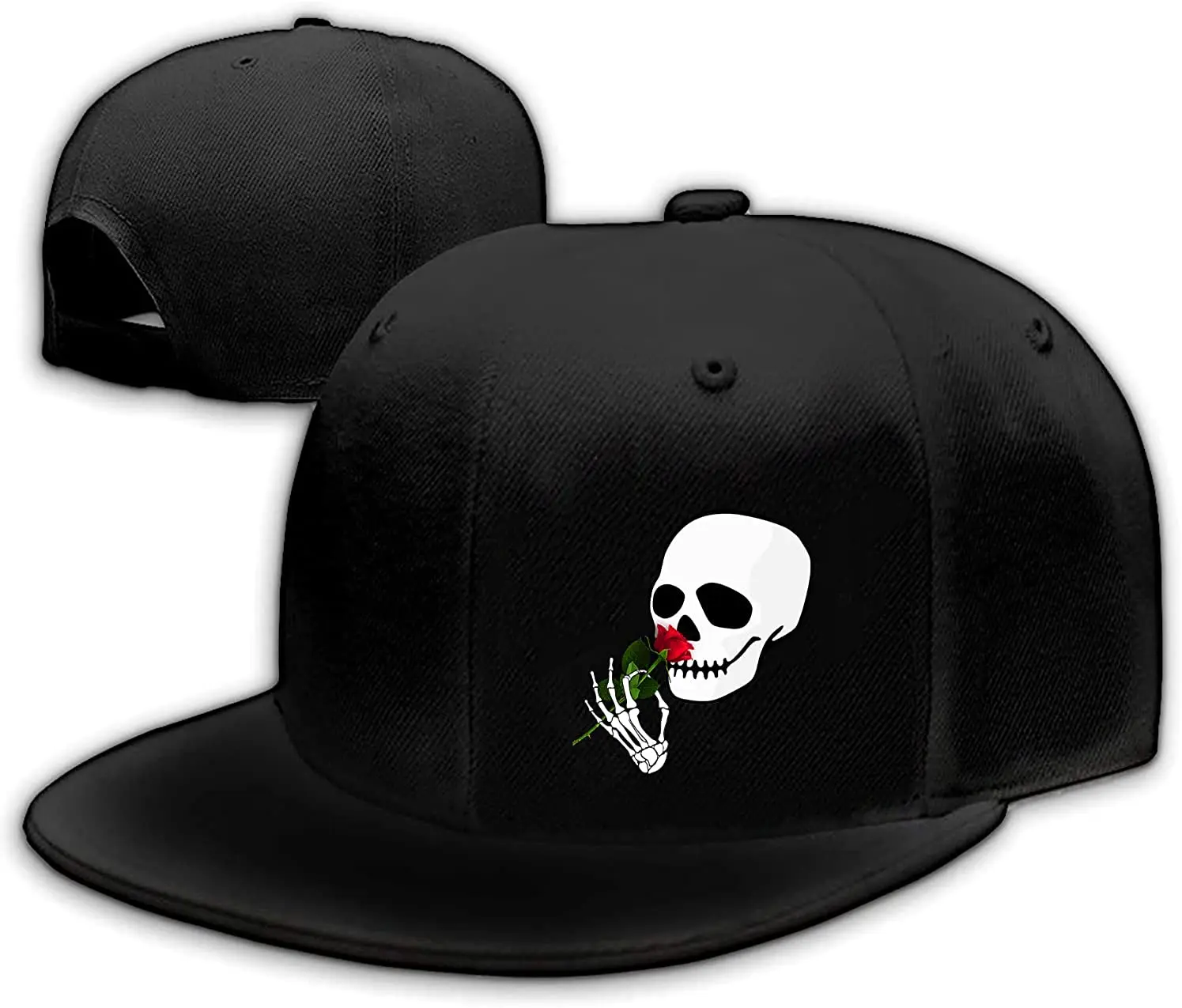S For Men Flat Bill Black Adjustable Baseball Cap Trucker Hat For Dad American Flag Pirate Skull Caps Cool