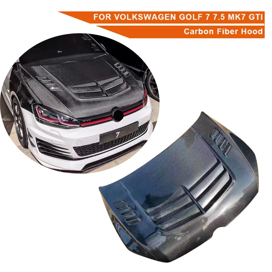 

Really Carbon Fiber VRS Style Hood For Volkswagen Golf 7.5 MK7 GTI Upgrade Front Engine Valve Cover Hood Auto Parts