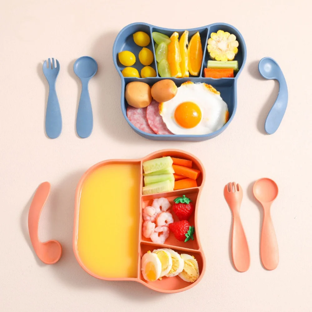 Набор детских обеденных тарелок для малышей детей взрослых лоток из пшеничной