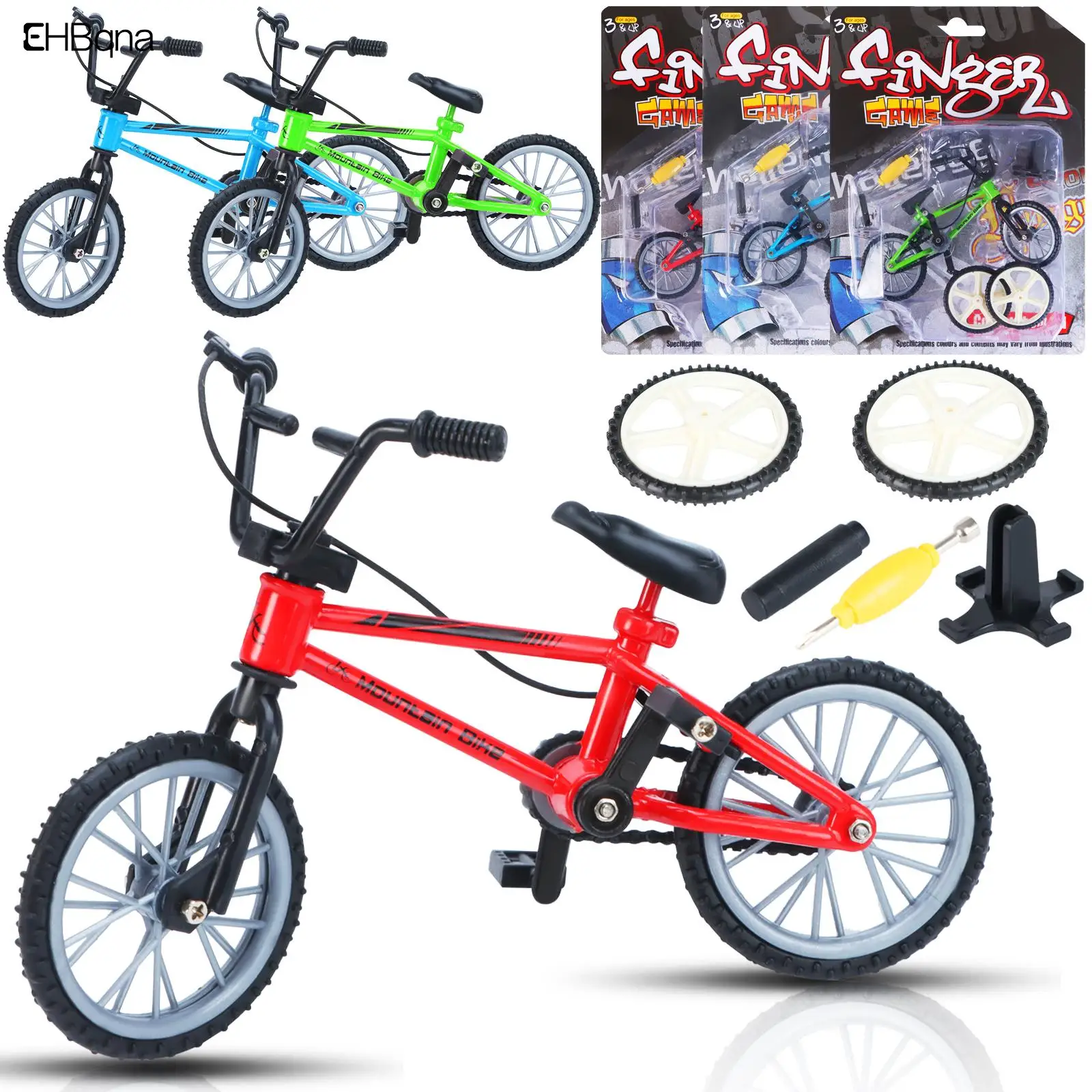 

Mini Alloy Finger Bicycle Model Racing Toy Creative Simulation Metal Mountain Bike Set Collection Novelty Gag Toys For Boys 3PCS