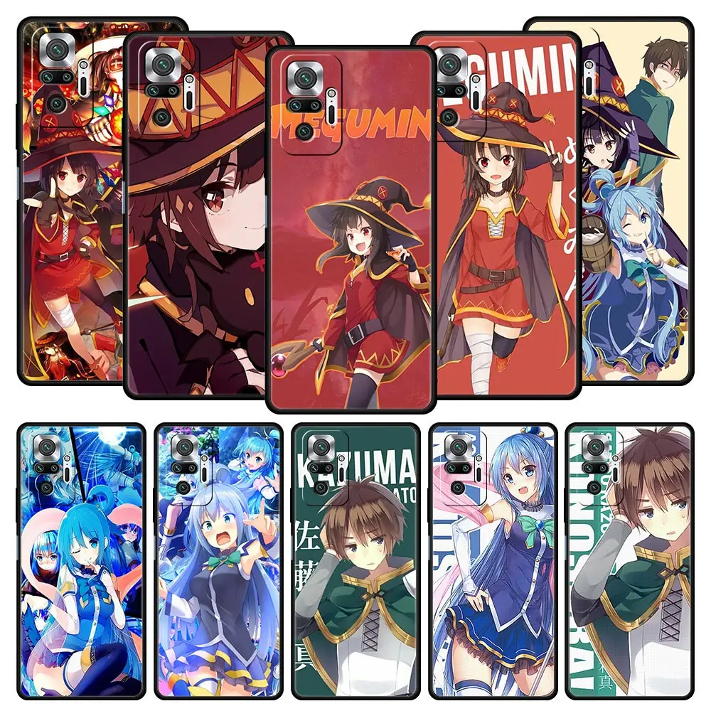 

KonoSuba Megumin аниме чехол для телефона Xiaomi Redmi Note 11 10 Pro 9S 9 8 7 9T 8T 9C 9A 8A 11T 10S K50 Pro K40 игровой чехол Couqe