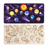 wooden solar system board game educational cognition for holiday gifts
