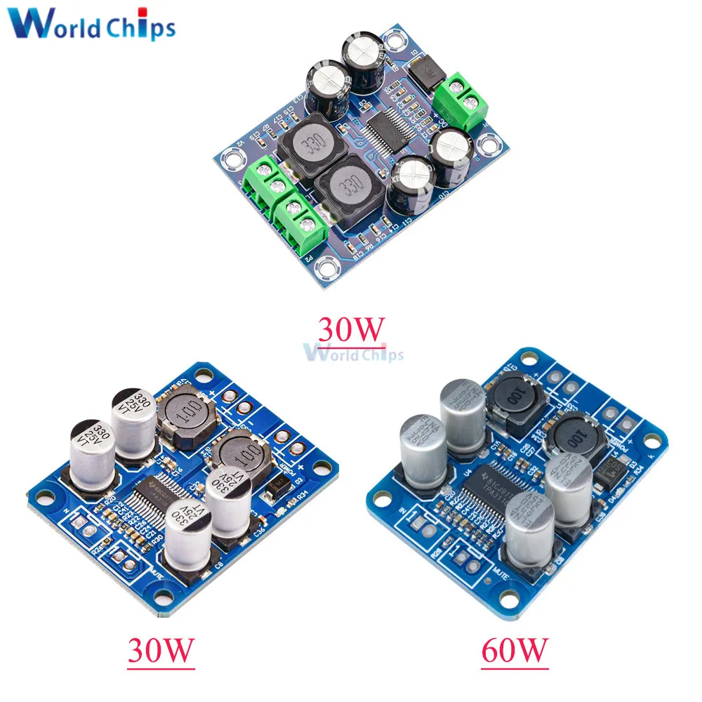 

Плата моно цифрового усилителя звука TPA3118D2, 8-24 В постоянного тока, TPA3118, 60 Вт, 30 Вт, 4-8 Ом, AMP модуль, усилитель класса D для Arduino