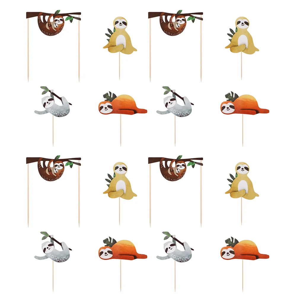 

Sloth Topper Cake Party Birthday Supplies Decoration Animal Things Decorations Stranger Shirt T Gifts Rainbow Balloon Ornament