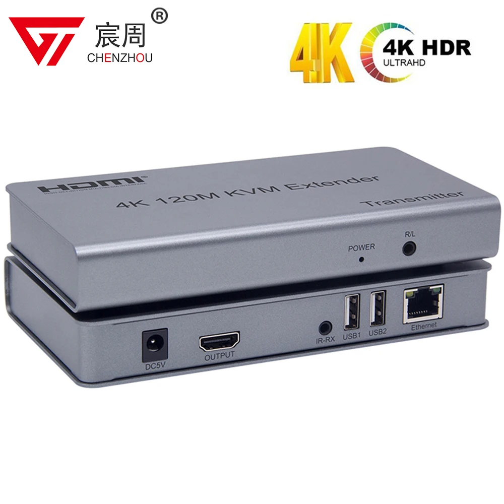

4K 120M HDMI KVM Extender over Cat5e/6 cable HDMI USB Ethernet Extender Transmit with Loop out IR Control Support Mouse Keyboard