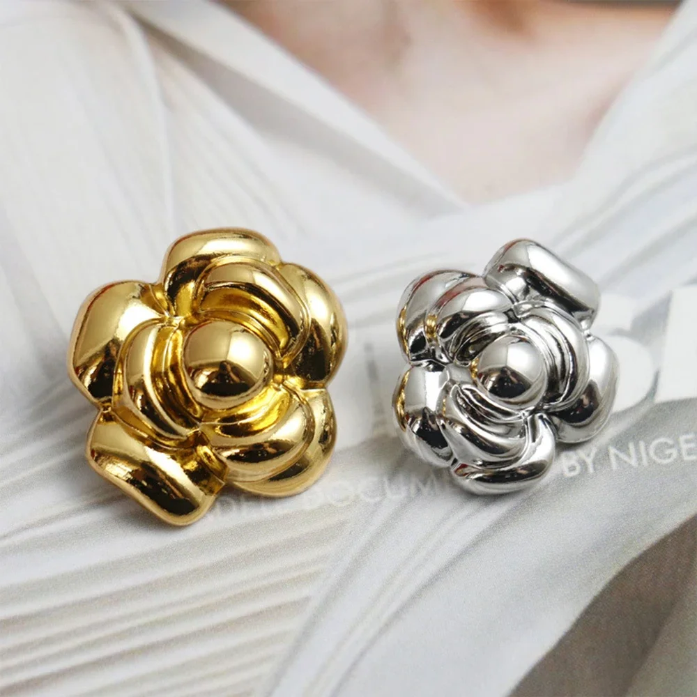 Элегантные металлические пуговицы в стиле камелии аксессуары для шитья