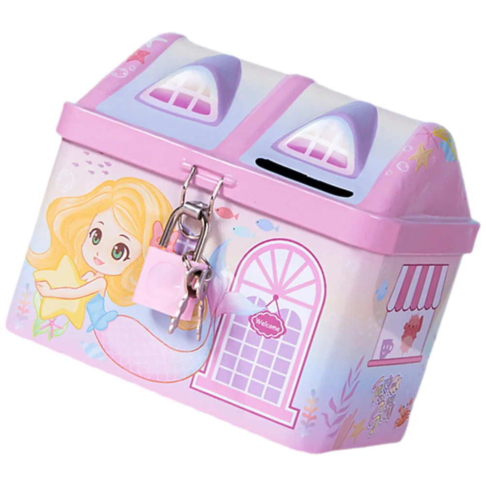 

Unicorn Piggy Bank Money Container Kids Girl Toddler Toys Cartoon Coin Metal Trim Toddlers Saving Candy Box Safe