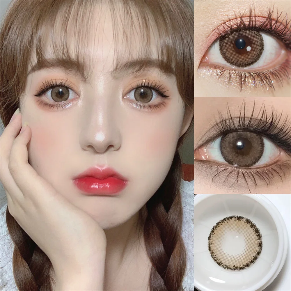 Клейкие рик-коричневые сумасшедшие маленькие косметические цветные контактные