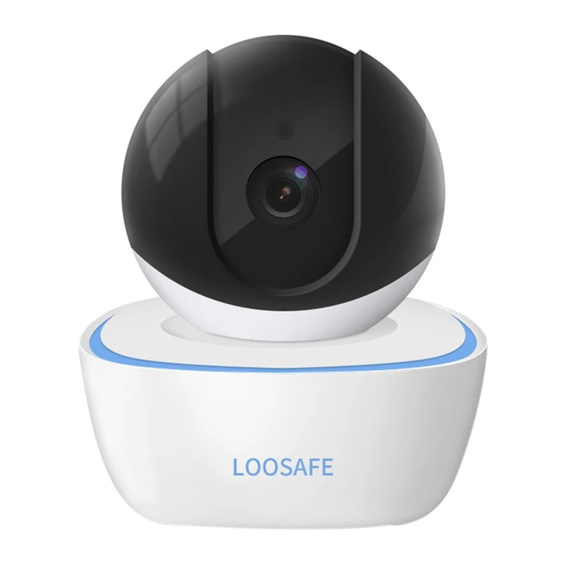 

Камера видеонаблюдения LOOSAFE для домашней безопасности, беспроводная камера наблюдения с углом обзора 360 градусов HD для помещений, камера ня...
