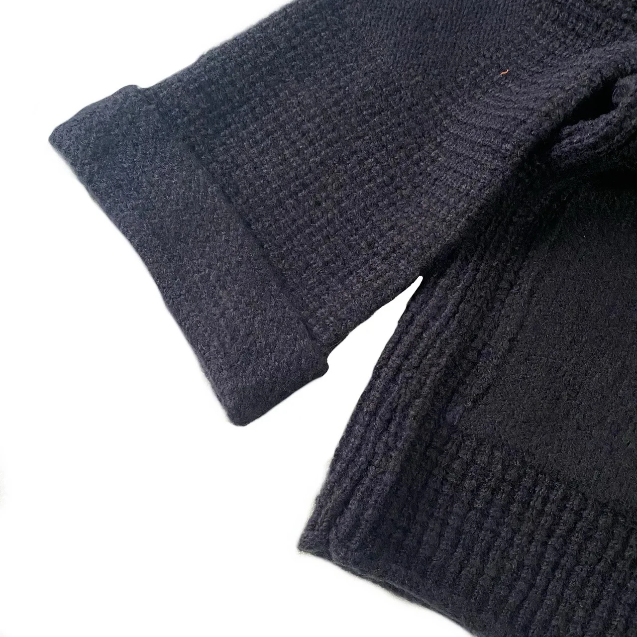 Kapital Винтаж Non Hirata Хироши Япония Черный V-образный вырез Толстый кардиган с