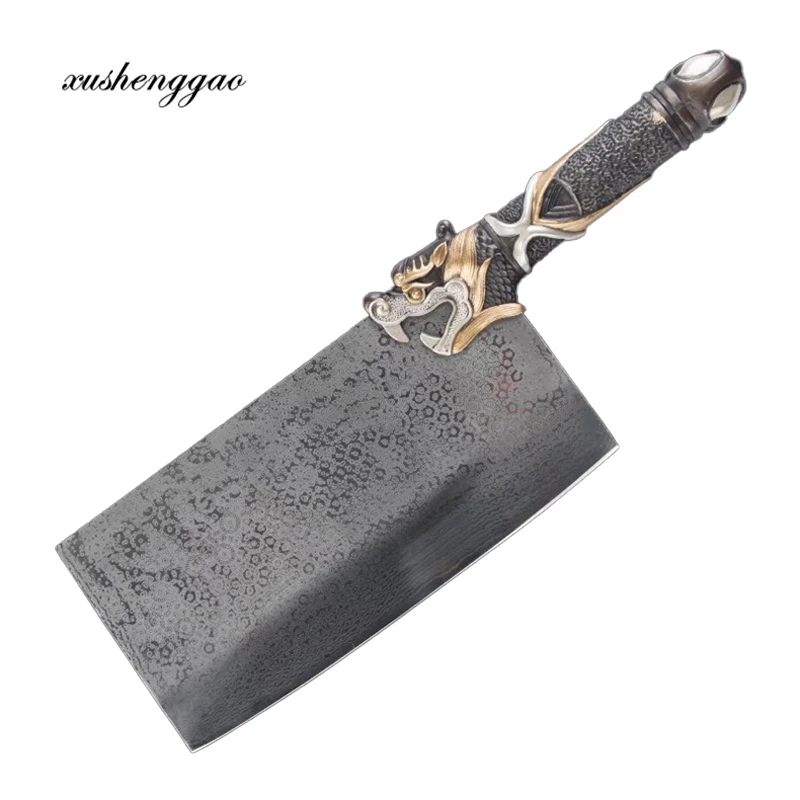 

Handmade Damascus Knife Copper Handle 67 Layers Damascus VG10 Steel 8 Inch Sharp Chopper Cleaver Longquan Kitchen Hatchet Knife
