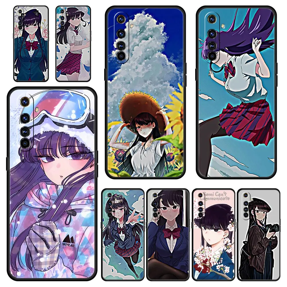 

Anime Komi Cant Communicate Luxury Phone Case For Realme 9 8 5G 7 6 GT2 Pro 9i 8i C21 C3 C11 C25 Soft Silicone Black Cover Coque