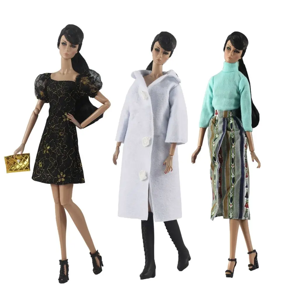 

Модное платье для куклы 30 см, красивая юбка, шляпа ручной работы, сумки для шарнирных кукол 1/6, детские игрушки, подарок для девочки, аксессуа...