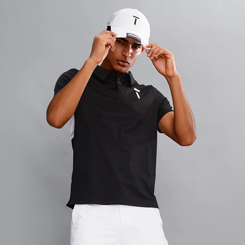 Футболка-поло мужская стрейчевая с коротким рукавом