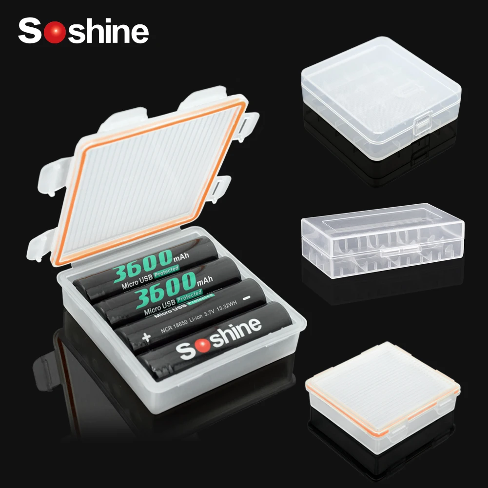 

White 18650 Battery Storage Box Hard Case Holder With Clip For 1/2/4/8 18650 Rechargeable Battery Power Bank Plastic Cases