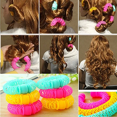 

Fashion 3-8pcs Magic Hair Curler Spiral Curls Roller Donuts Curl Hair Styling Tool Hair Accessories Hair Rollers Hair Rollers