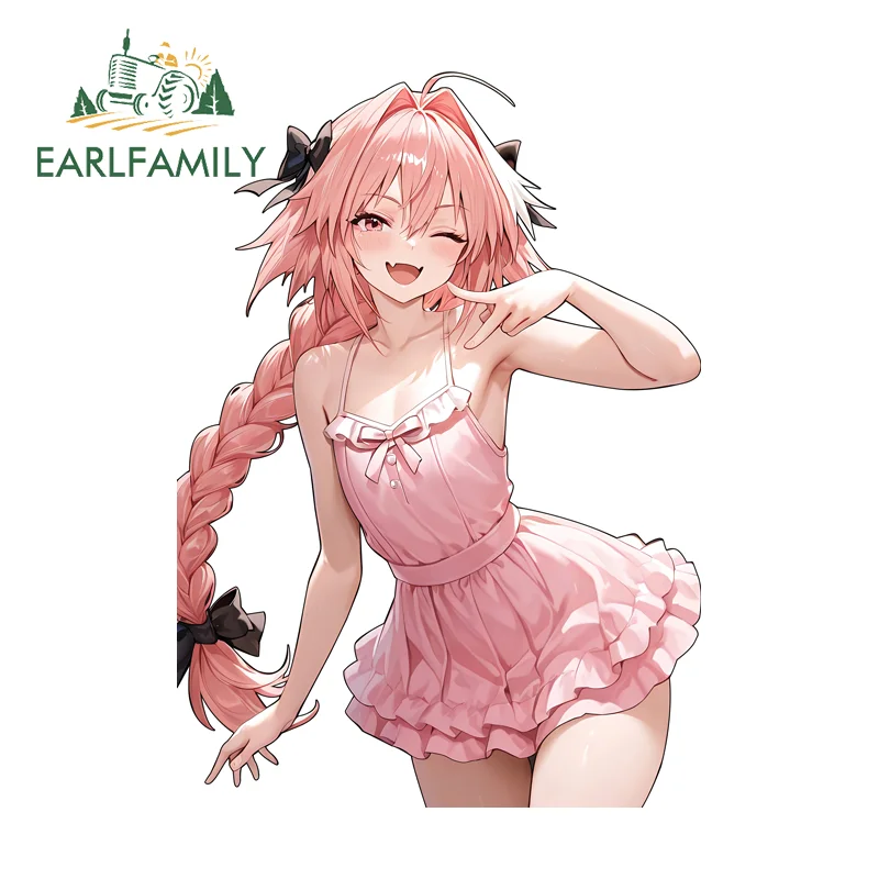 

EARLFAMILY Astolfo Chibi аниме для девочек, автомобильные наклейки, очаровательная наклейка для хозяина, яркая царапина, окклюзия, царапины, украшение автомобиля