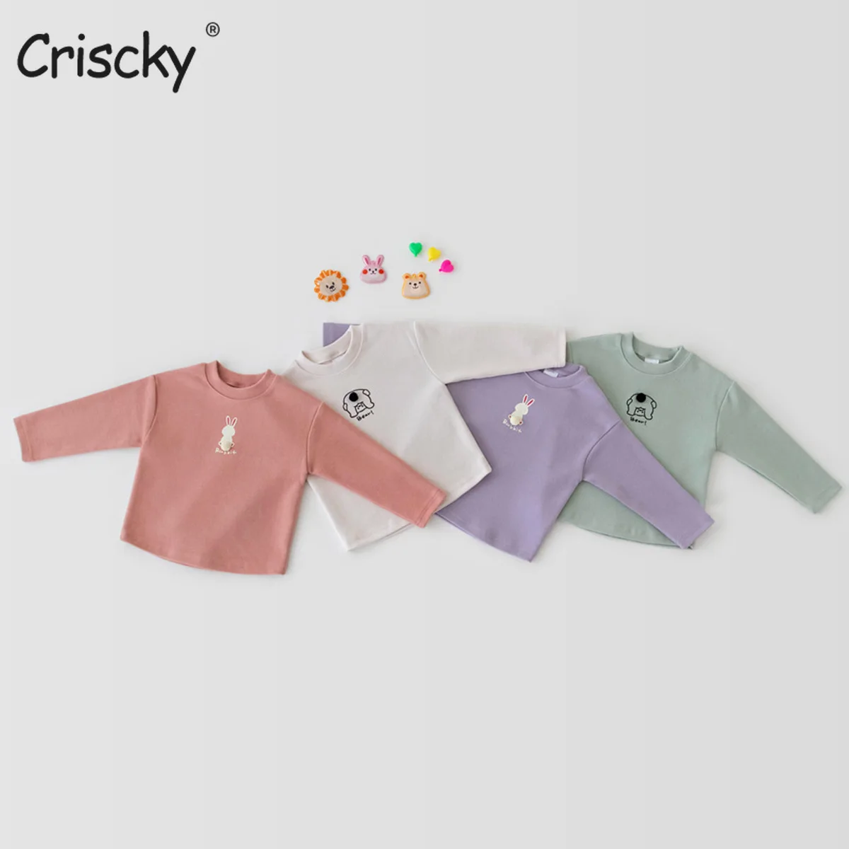 

Criscky Candy Color Long Sleeve Children T-Shirts Cotton Boys T Shirt Kids TShirt Autumn Kids Girls Tops Children Clothes