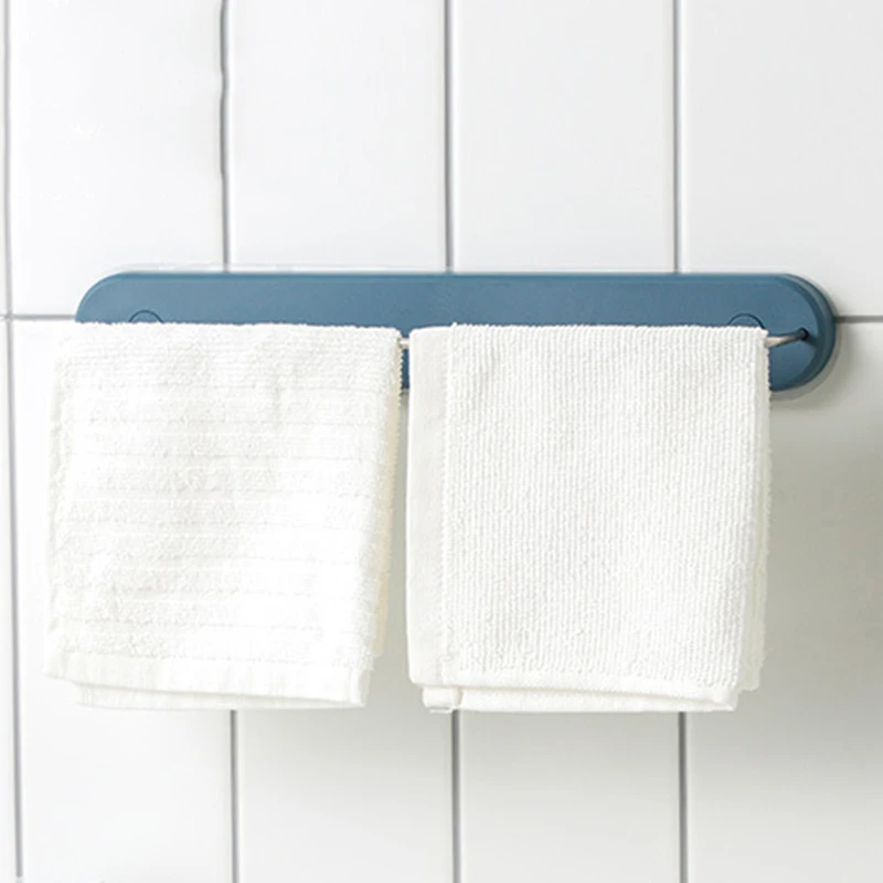 

Plastic Self-adhesive Towel Rack Holder Wall-mounted Bathroom Frame Adhesive Bathroom Shelf Pendant Room Holder