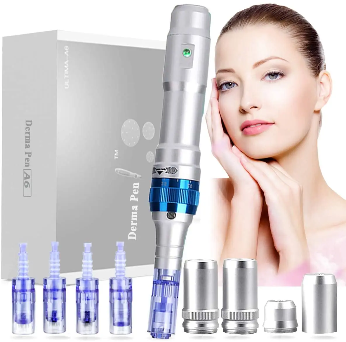 

Electric Dr.Pen A6 Ultima Microneedle with 4pcs Cartridges Derma Pen Micro Rolling Derma Stamp Therapy