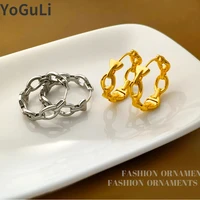 simply design geometric hoop earrings classic style hollow high quality brass metal golden silvery plated women earrings jewelry