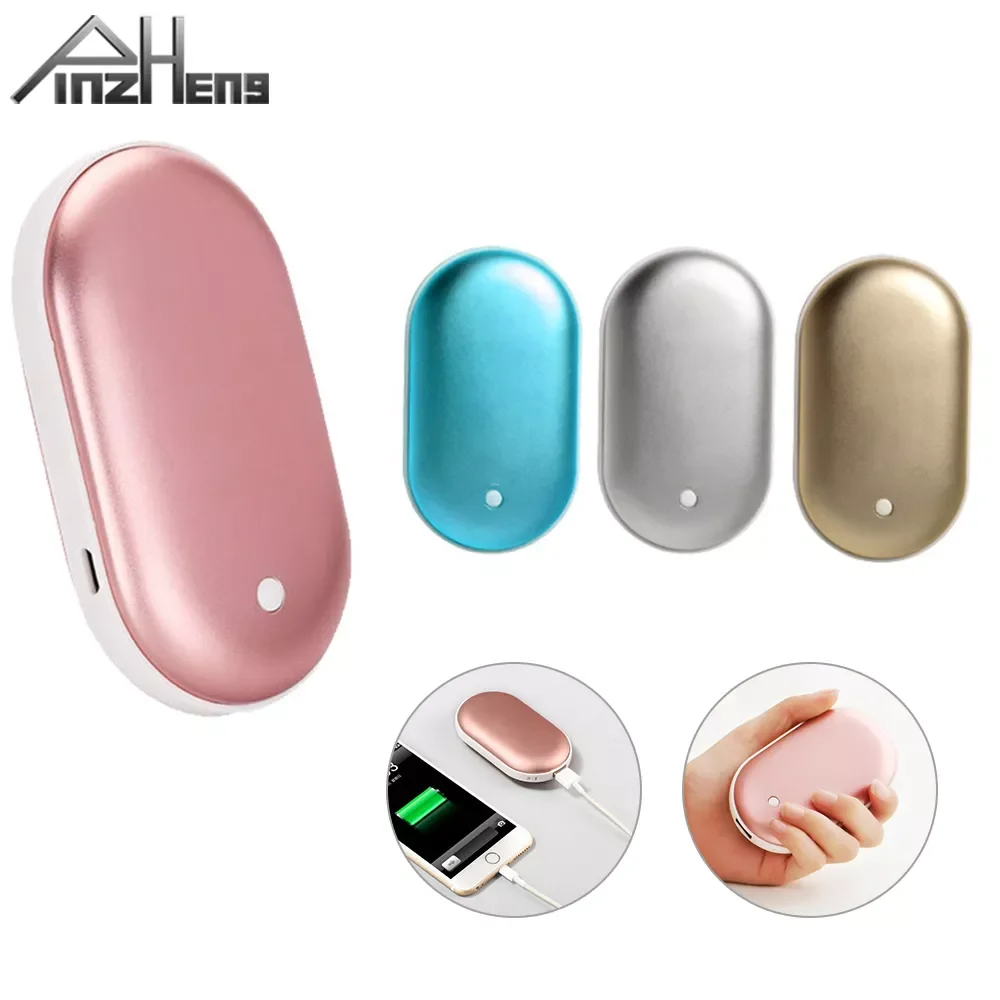 

NEW PINZHENG 5200mAh USB Rechargeable Hand Warmer Winter Double-Side Heating Mini 5V Pocket Power Bank For Winter Powerbank