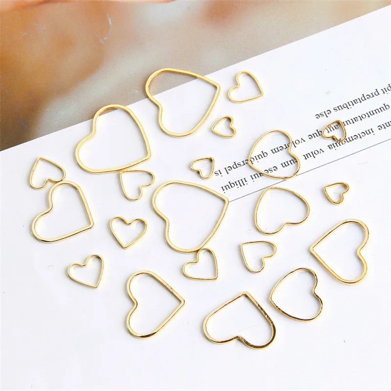 

Новое поступление, 10 шт./лот, подвески в форме сердца золотого цвета, подвеска «сделай сам», ожерелье, серьги для изготовления ювелирных изде...