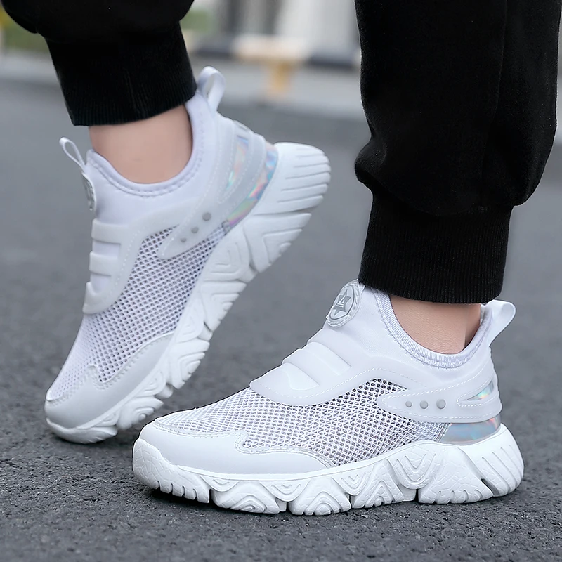 2023 New Children Shoes Summer Breathable Kids Running Shoes Slip on Girls Sport Shoes Mesh Fashion Boys Sneakers Shoes