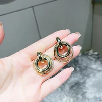 new summer diamond earrings copper alloy big hoop earrings for women earrings fashion jewelry temperament girls daily wear
