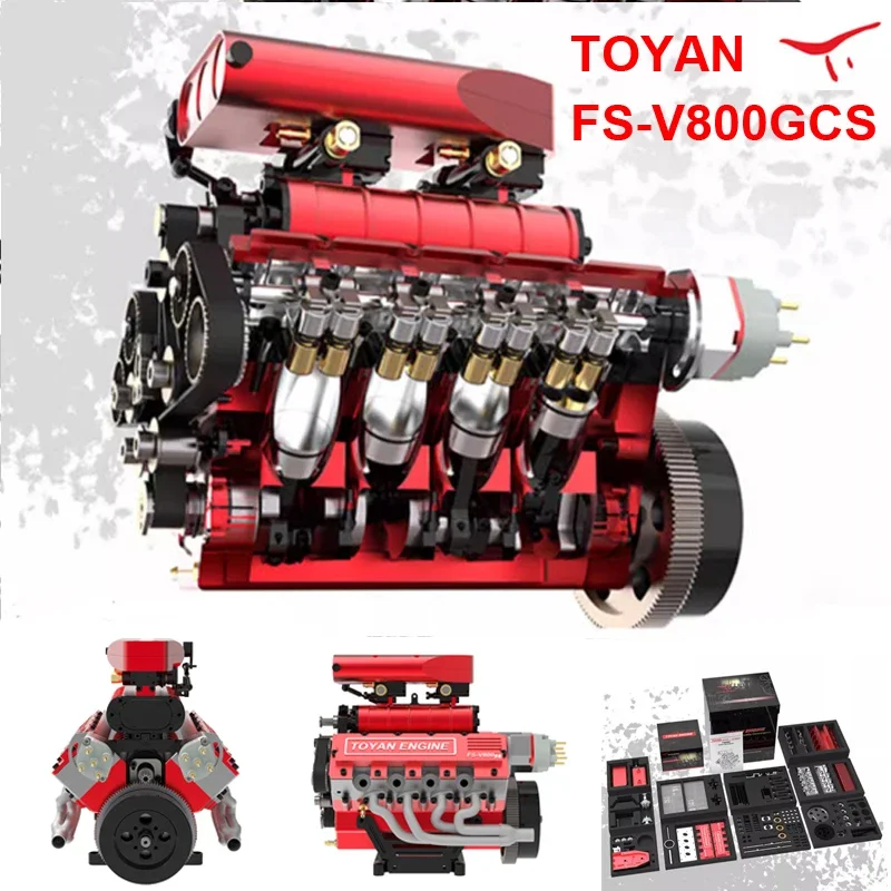 

TOYAN FS-V800GCS Supercharged Engine Gasoline DIY Modified V8 Engine Suitable for RC Car Adult Toy