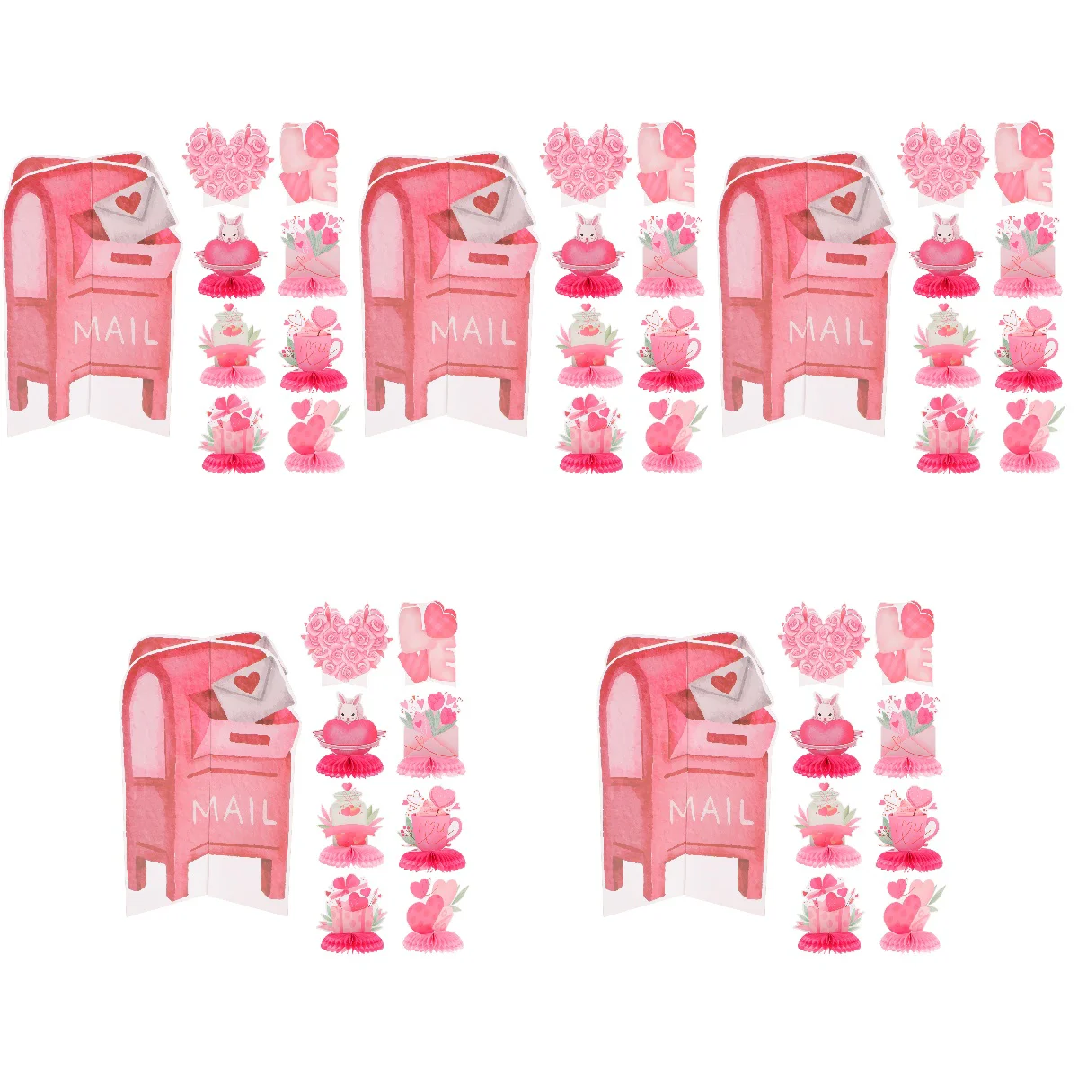 

45 pcs Honeycomb Centerpieces Valentine Party Decorations Wedding Table Ornaments