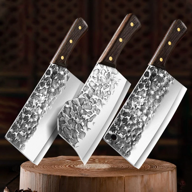 

Forged Chef Knives Set Stainless Steel Meat Vegetables Slicing Poultry Bone Chopping Kitchen Knife Professional Butcher Cleaver