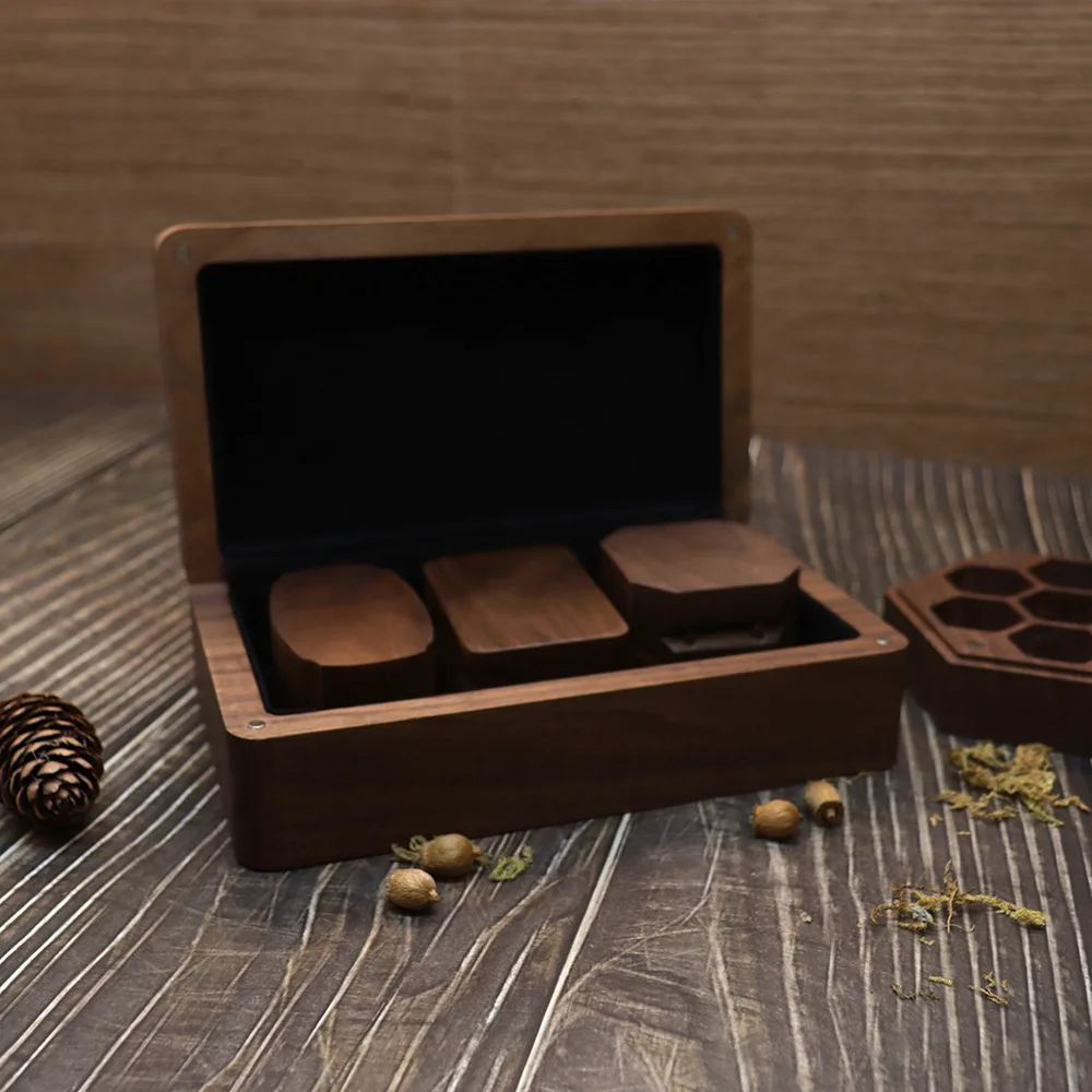 Large Black Walnut Box Personalized Wooden Jewelry Storage Sundries Collection Cosmetics Packaging Gift Box Souvenir Case