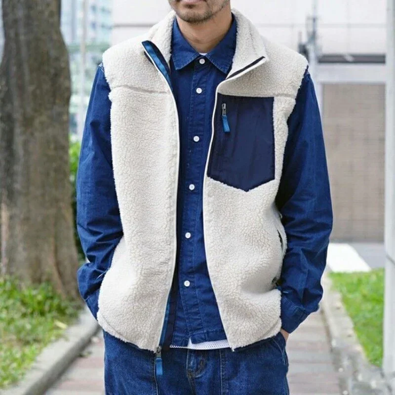 

New American Bata Fleece Men's and Women's Vest Lamb Fleece Coat Casual Loose Jacket Autumn Winter Sports Tank Top Brand Vest