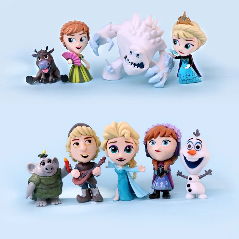 

Disney Frozen Cartoon Q Version Anna Elsa Princess Anime Figures Kristoff Olaf Hans PVC Action Figure Model Toys Birthday Gifts