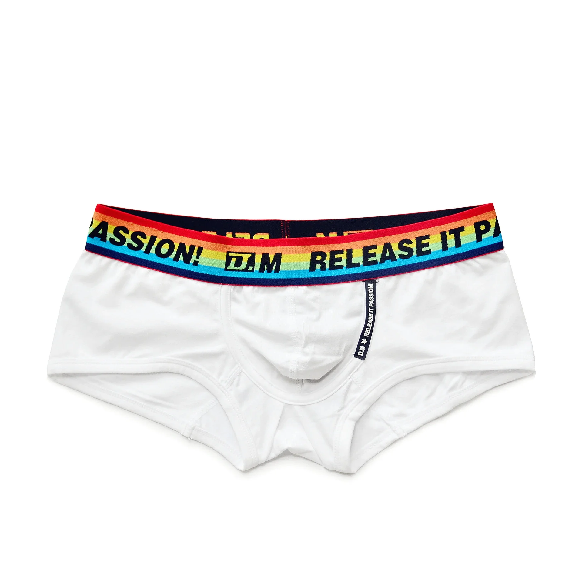 Men's Underwear Black and White Basic Rainbow Low Waist Sexy Solid Color Independent Capsule Design Briefs